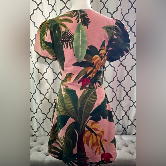 Gorgeous FARM Rio Mini Dress- Pink Cocoa Forest-        Sz. S- NWT - Picture 7 of 16